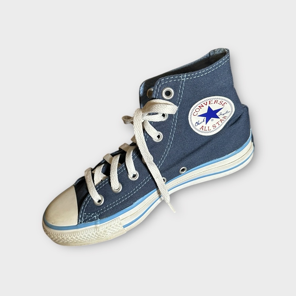 Converse Navy Blue High Top Sneakers with White Details